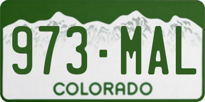 CO license plate 973MAL