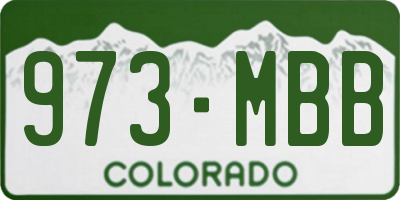 CO license plate 973MBB