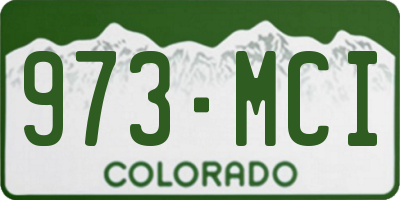 CO license plate 973MCI