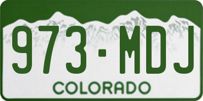 CO license plate 973MDJ