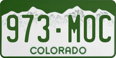 CO license plate 973MOC