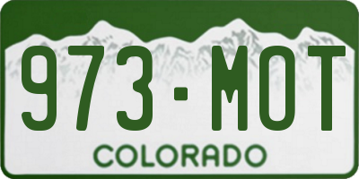 CO license plate 973MOT