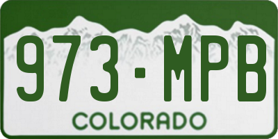 CO license plate 973MPB
