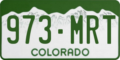CO license plate 973MRT