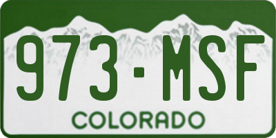 CO license plate 973MSF