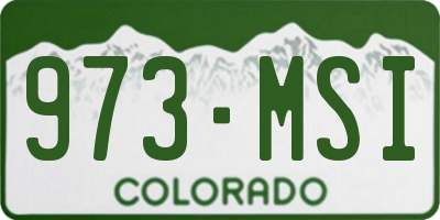 CO license plate 973MSI