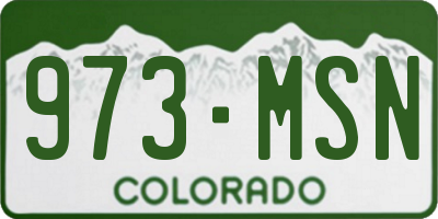 CO license plate 973MSN