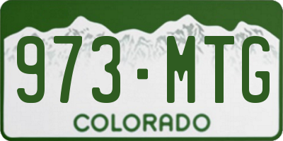 CO license plate 973MTG