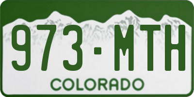 CO license plate 973MTH