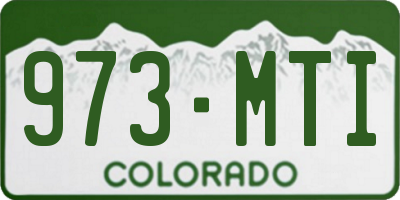 CO license plate 973MTI