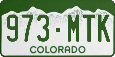 CO license plate 973MTK