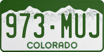 CO license plate 973MUJ