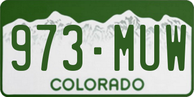 CO license plate 973MUW