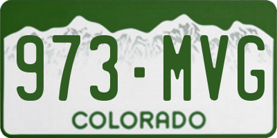 CO license plate 973MVG