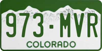 CO license plate 973MVR