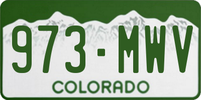 CO license plate 973MWV