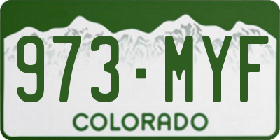 CO license plate 973MYF