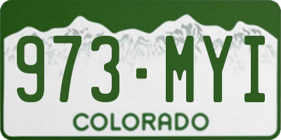 CO license plate 973MYI