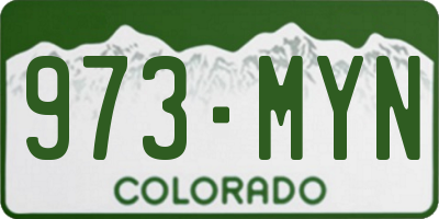 CO license plate 973MYN
