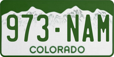 CO license plate 973NAM
