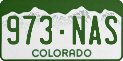 CO license plate 973NAS
