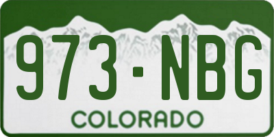 CO license plate 973NBG