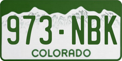 CO license plate 973NBK