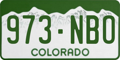 CO license plate 973NBO