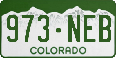 CO license plate 973NEB