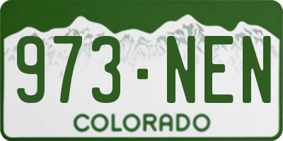 CO license plate 973NEN