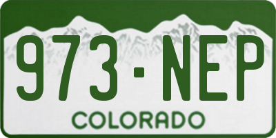 CO license plate 973NEP