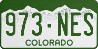 CO license plate 973NES