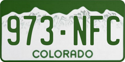 CO license plate 973NFC