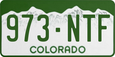 CO license plate 973NTF