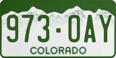 CO license plate 973OAY