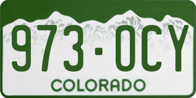 CO license plate 973OCY