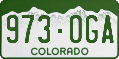 CO license plate 973OGA