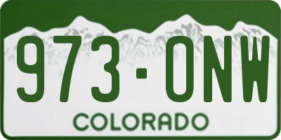 CO license plate 973ONW
