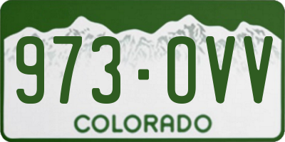 CO license plate 973OVV