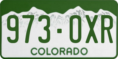 CO license plate 973OXR