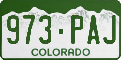 CO license plate 973PAJ