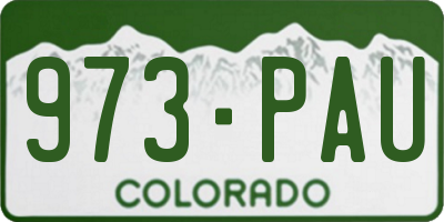 CO license plate 973PAU