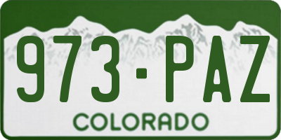 CO license plate 973PAZ
