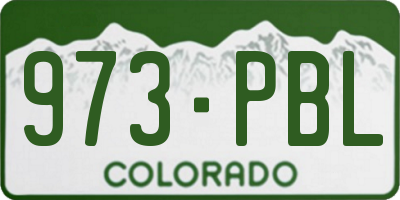 CO license plate 973PBL