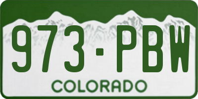 CO license plate 973PBW
