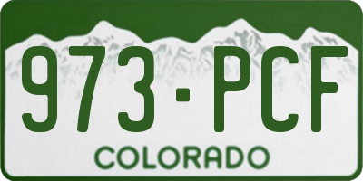 CO license plate 973PCF