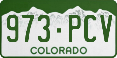 CO license plate 973PCV