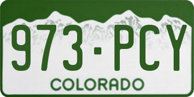 CO license plate 973PCY