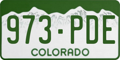 CO license plate 973PDE