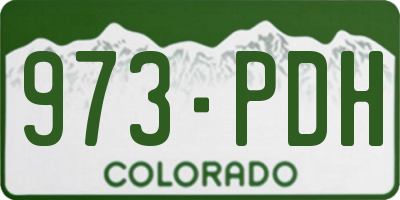 CO license plate 973PDH